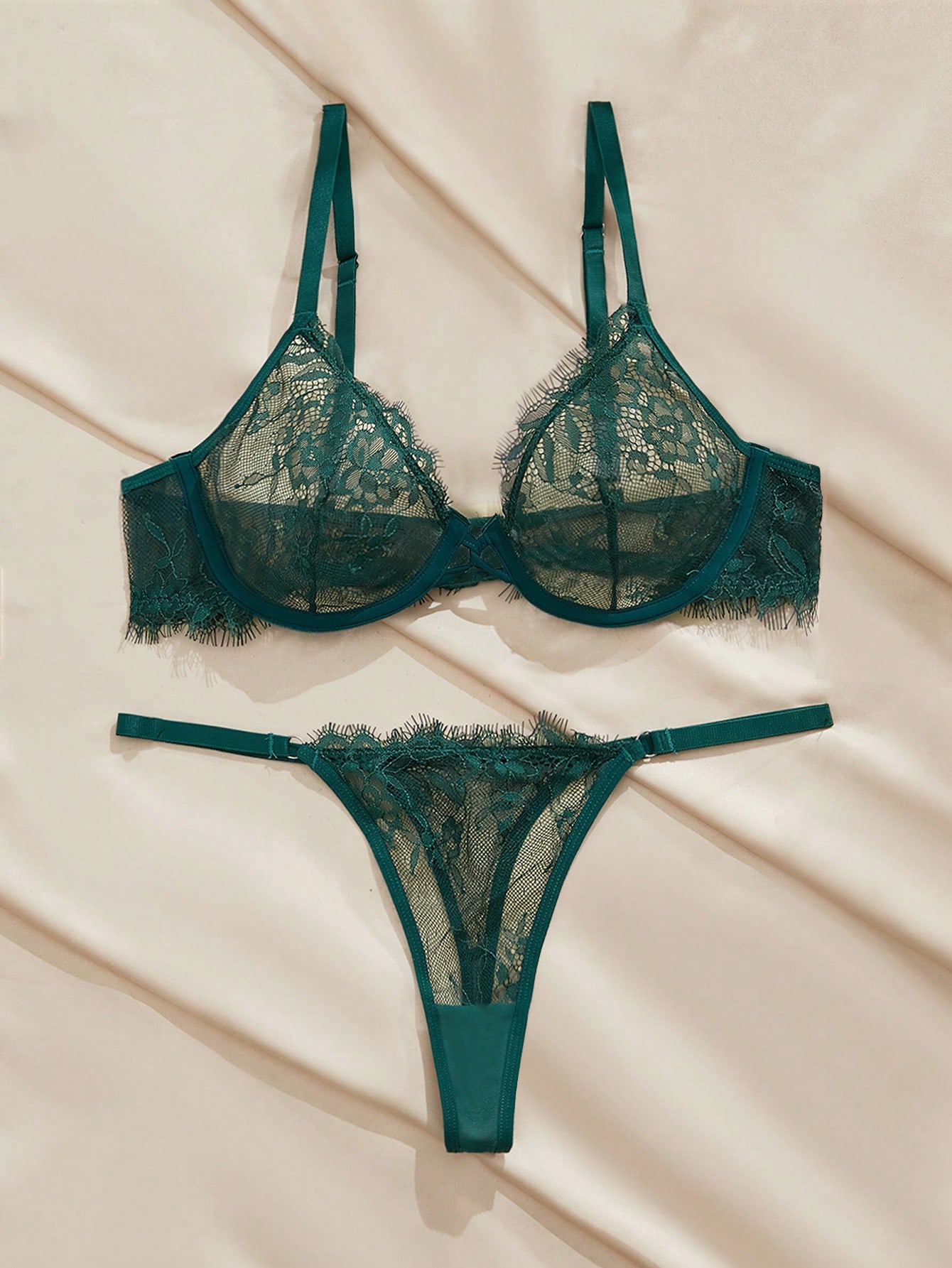 Elegancki, zielony zestaw w st – Underwire Bra Padded recenzja i cena